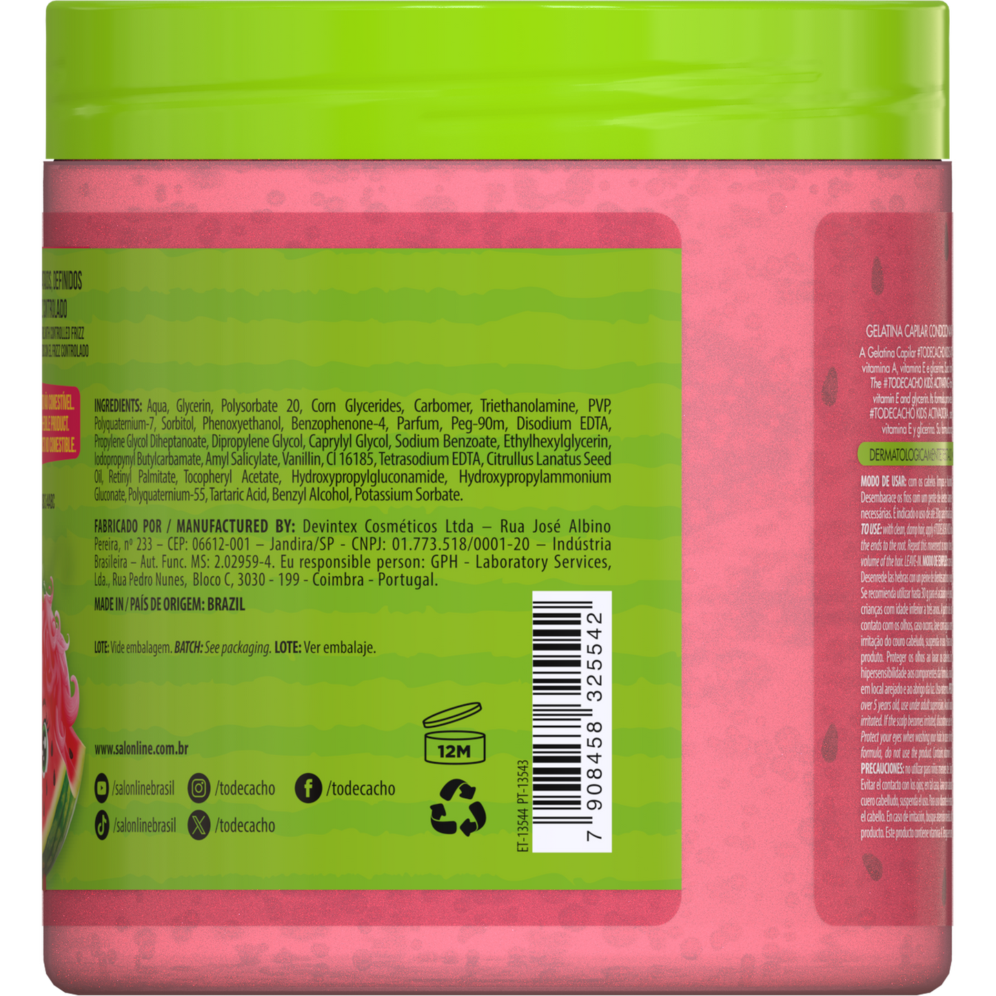 #todecacho - Gelatina Ativadora Kids Melancia 550gr