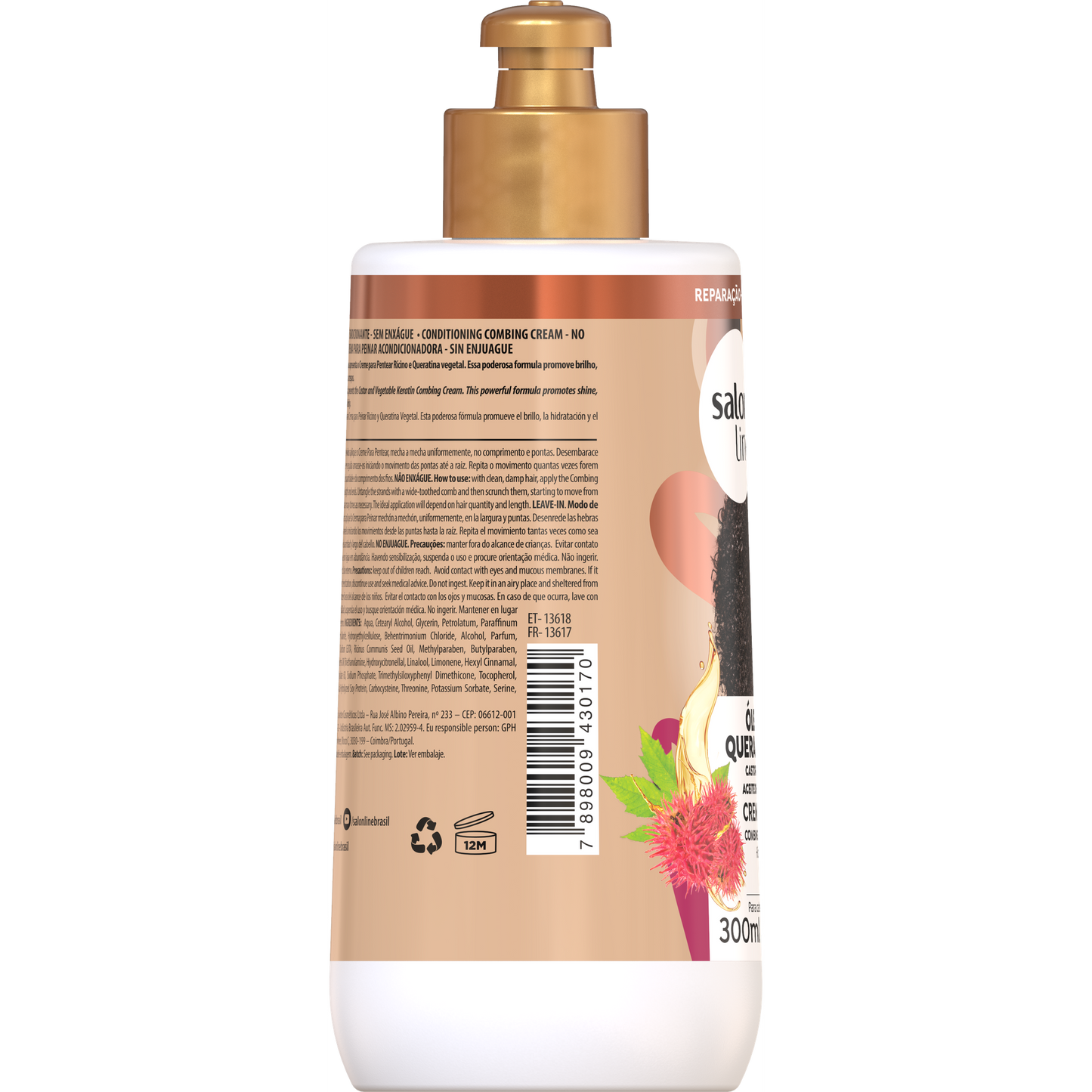 SOS Creme Pentear Ricino e Queratina 300ml
