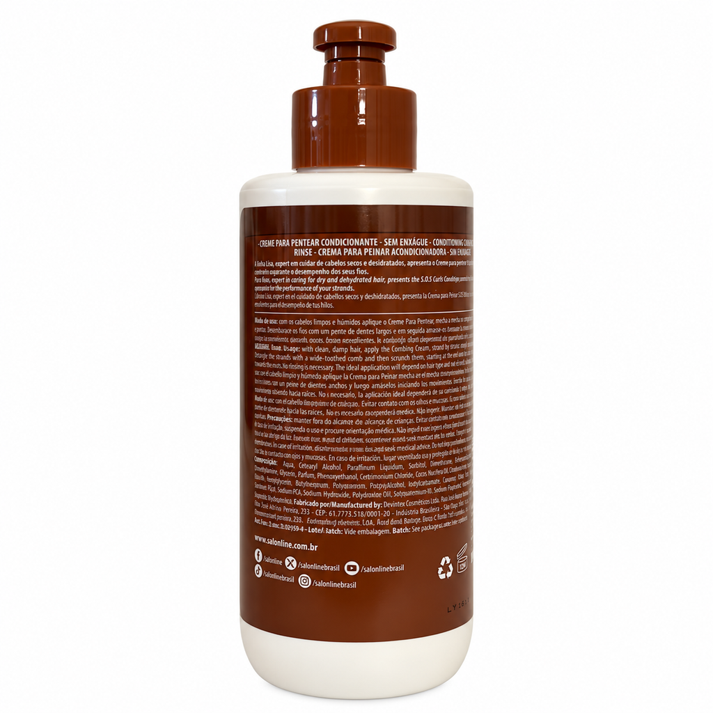 Salon Line SOS Cachos Creme para Pentear Óleo de Coco 300 ml, retro
