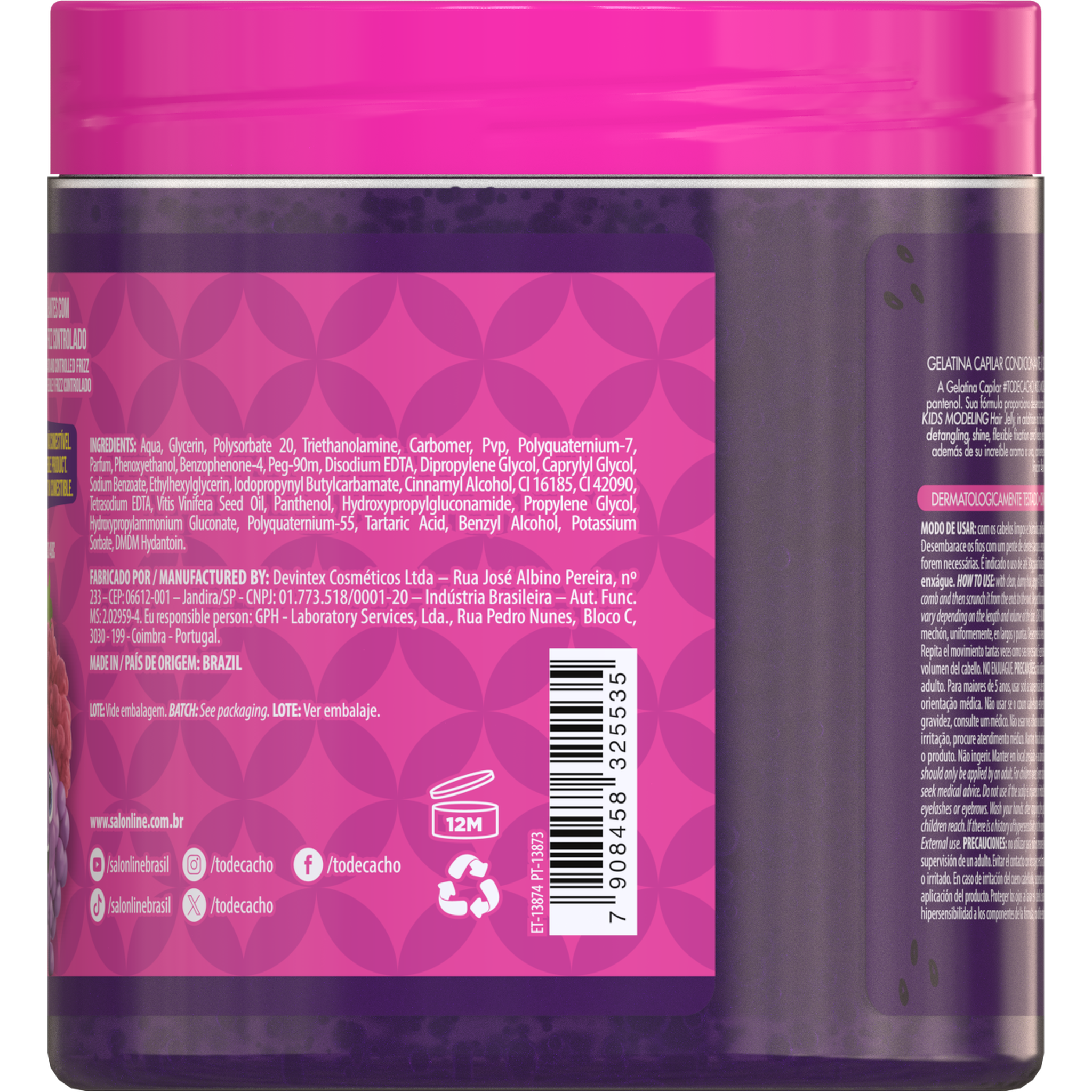 Salon Line #todecacho Gelatina Modeladora Kids Uva 550g