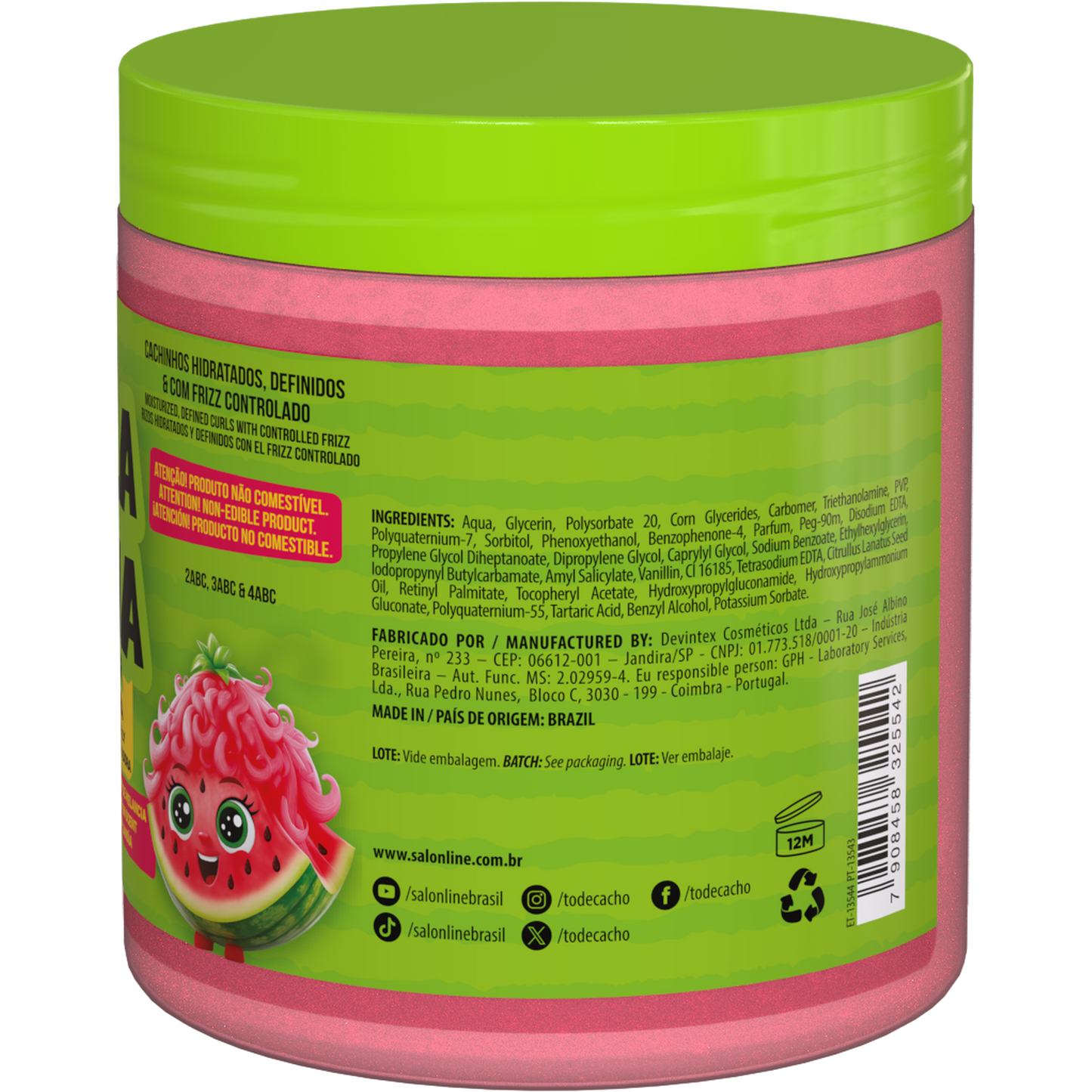 #todecacho - Gelatina Ativadora Kids Melancia 550gr