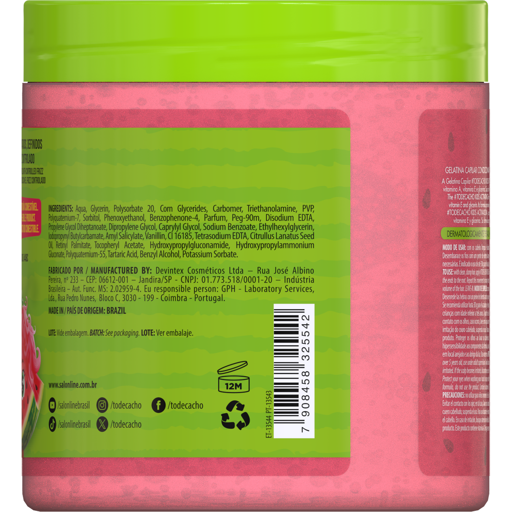 Salon Line #todecacho Gelatina Ativadora Kids Melancia 550g