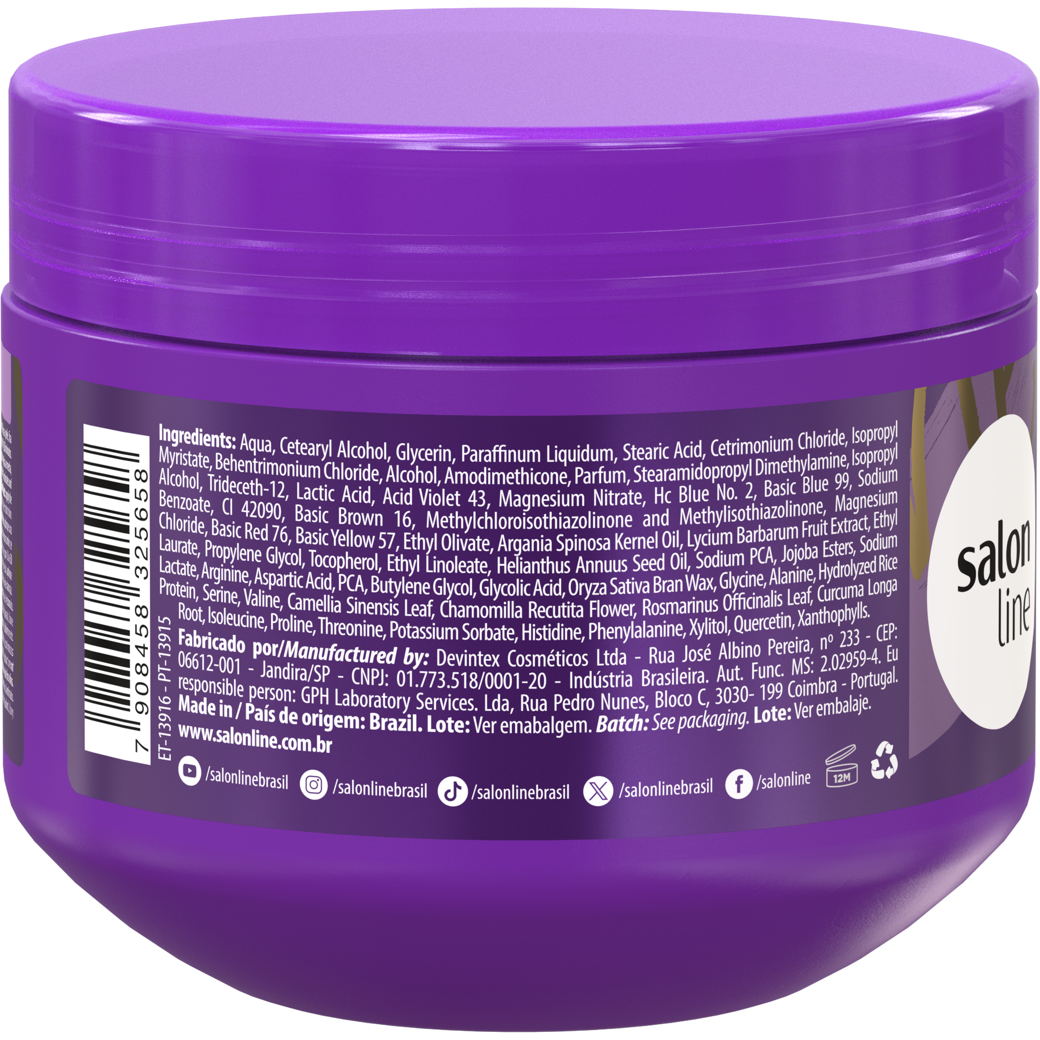 Salon Line Meu Liso Máscara Matizador 300g