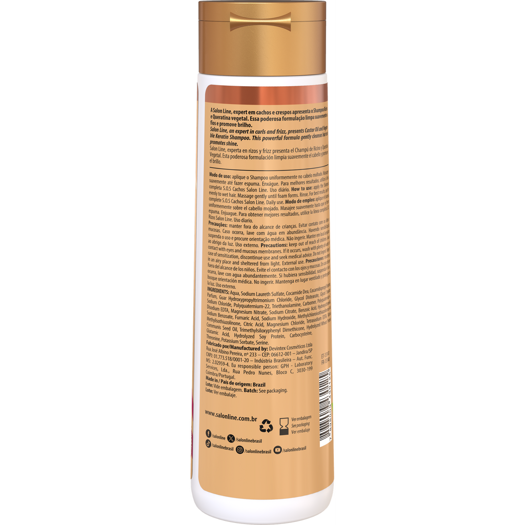 Salon Line SOS Shampoo Ricino e Queratina 300ml