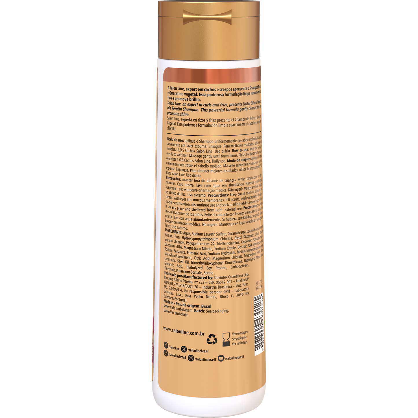 SOS Shampoo Ricino e Queratina 300ml