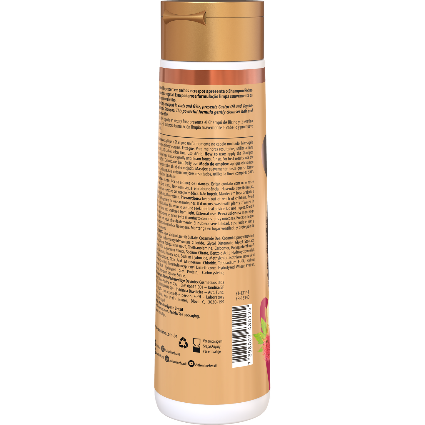 SOS Shampoo Ricino e Queratina 300ml