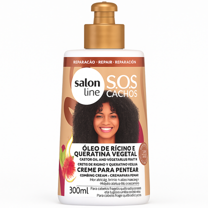SOS Creme Pentear Ricino e  Queratina 300ml