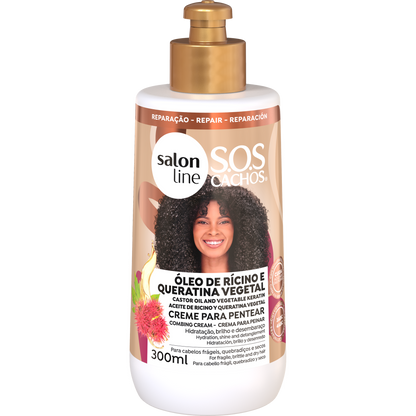 SOS Creme Pentear Ricino e  Queratina 300ml
