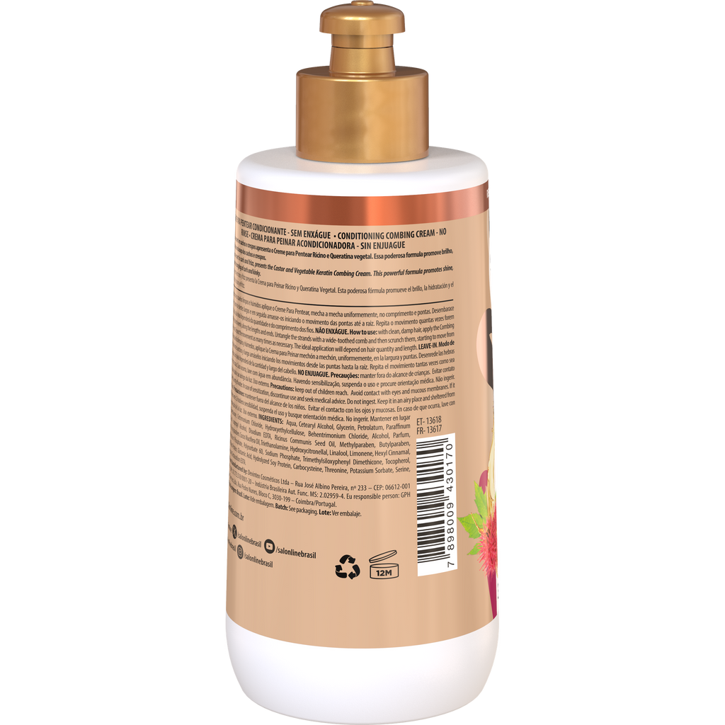 Salon Line SOS Creme para Pentear Ricino e Queratina 300ml