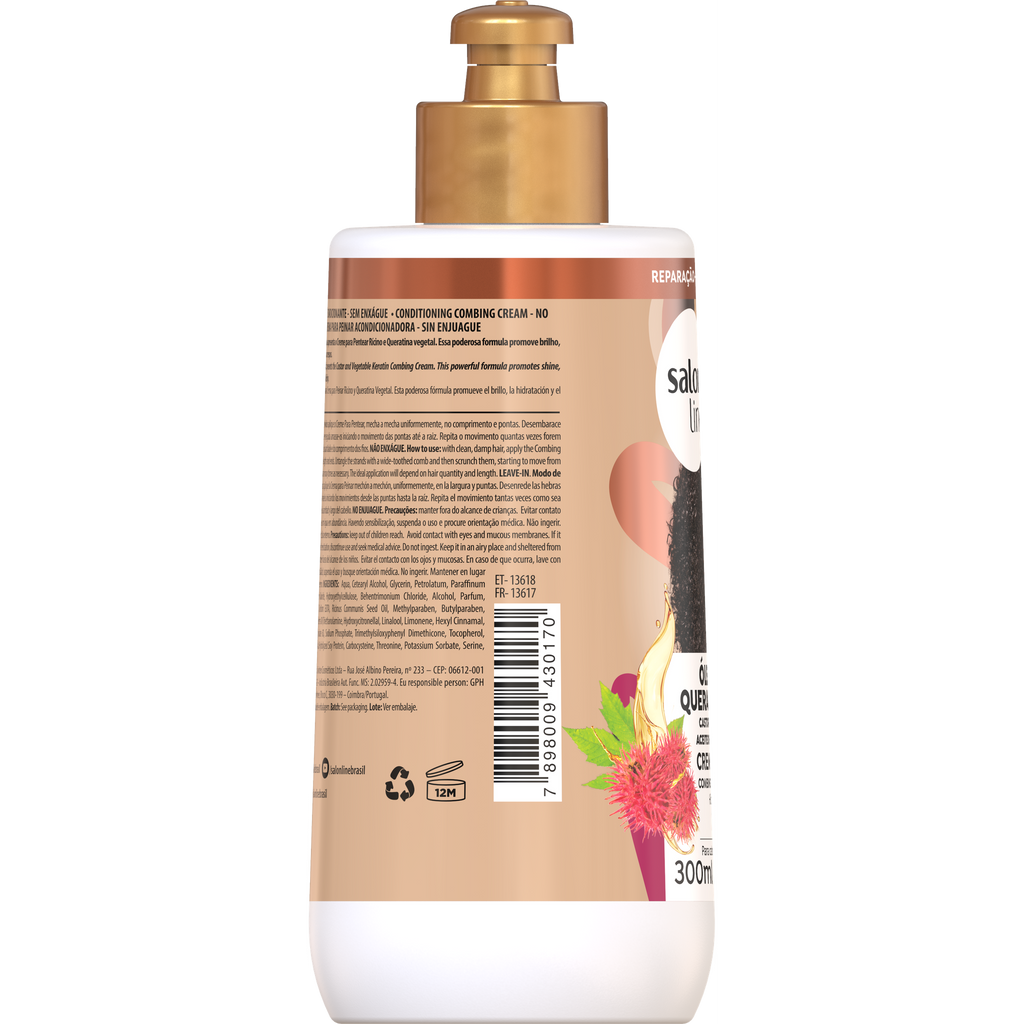 Salon Line SOS Creme para Pentear Ricino e Queratina 300ml