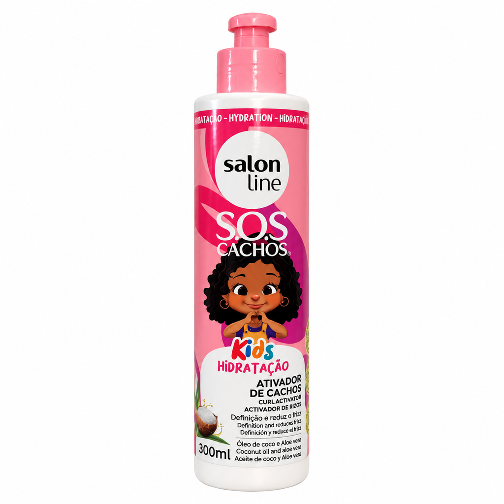 Salon Line SOS Cachos Kids Ativador de Cachos Hidratação 300 ml, fronte