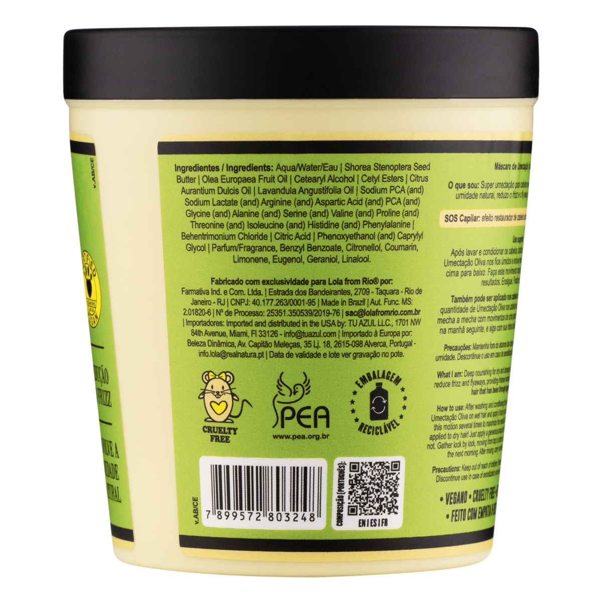 Lola Cosmetics Umectação Azeite de Oliva - Máscara 200g