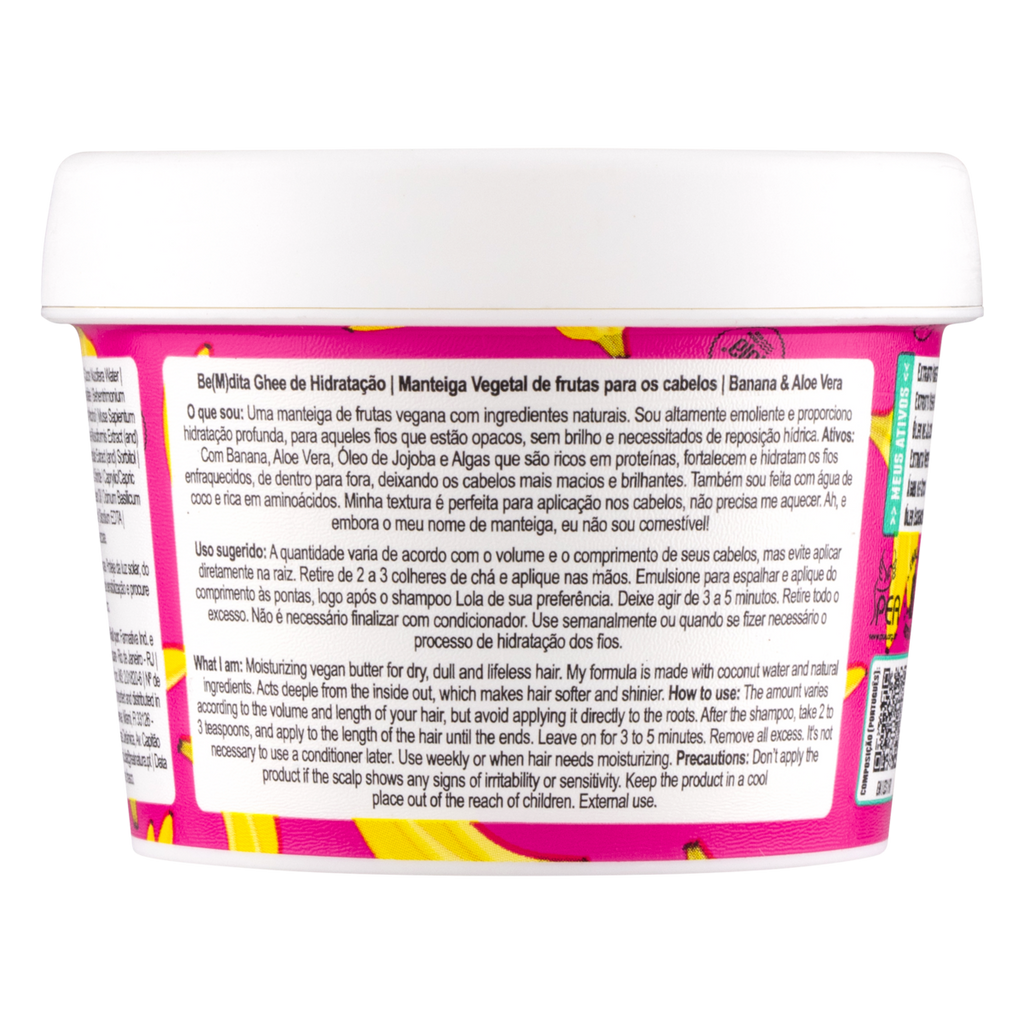 Lola Cosmetics Bemdita Ghee - Máscara Hidratação Banana e Aloe 100g