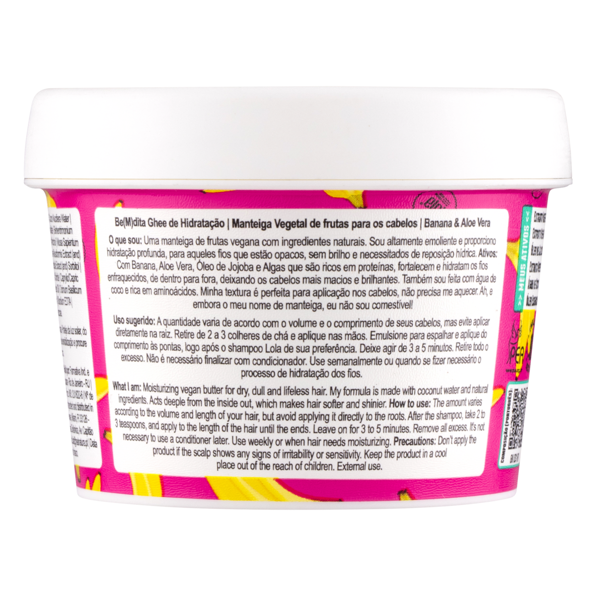 Lola Cosmetics Bemdita Ghee - Máscara Hidratação Banana e Aloe 100g