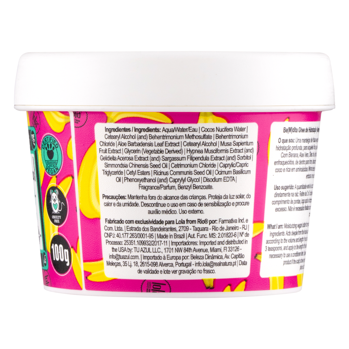 Lola Cosmetics Bemdita Ghee - Máscara Hidratação Banana e Aloe 100g