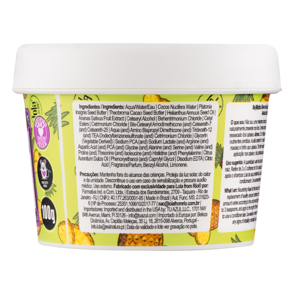 Lola Cosmetics Bemdita Ghee - Máscara Nutrição Abacaxi e Manteiga 100g