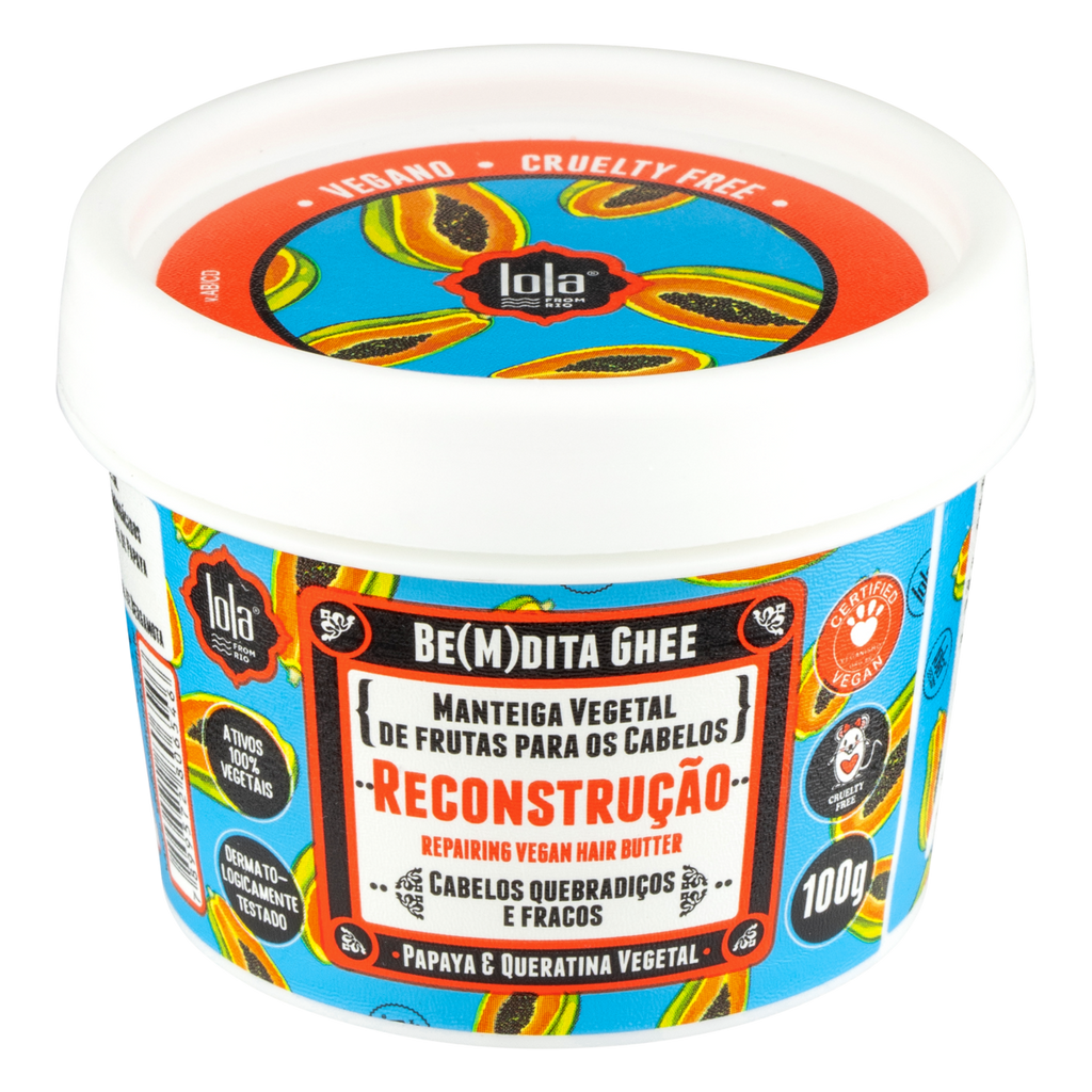 Lola Cosmetics Bemdita Ghee - Máscara Reconstrução Papaya e Queratina Vegetal 100g