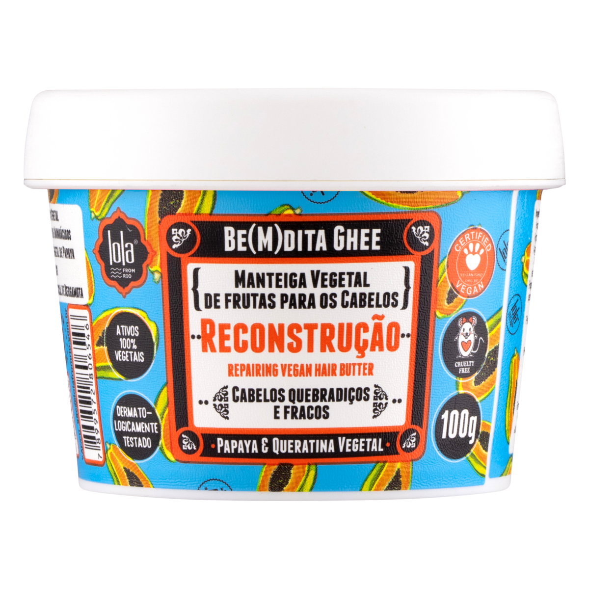 Lola Cosmetics Bemdita Ghee - Máscara Reconstrução Papaya e Queratina Vegetal 100g