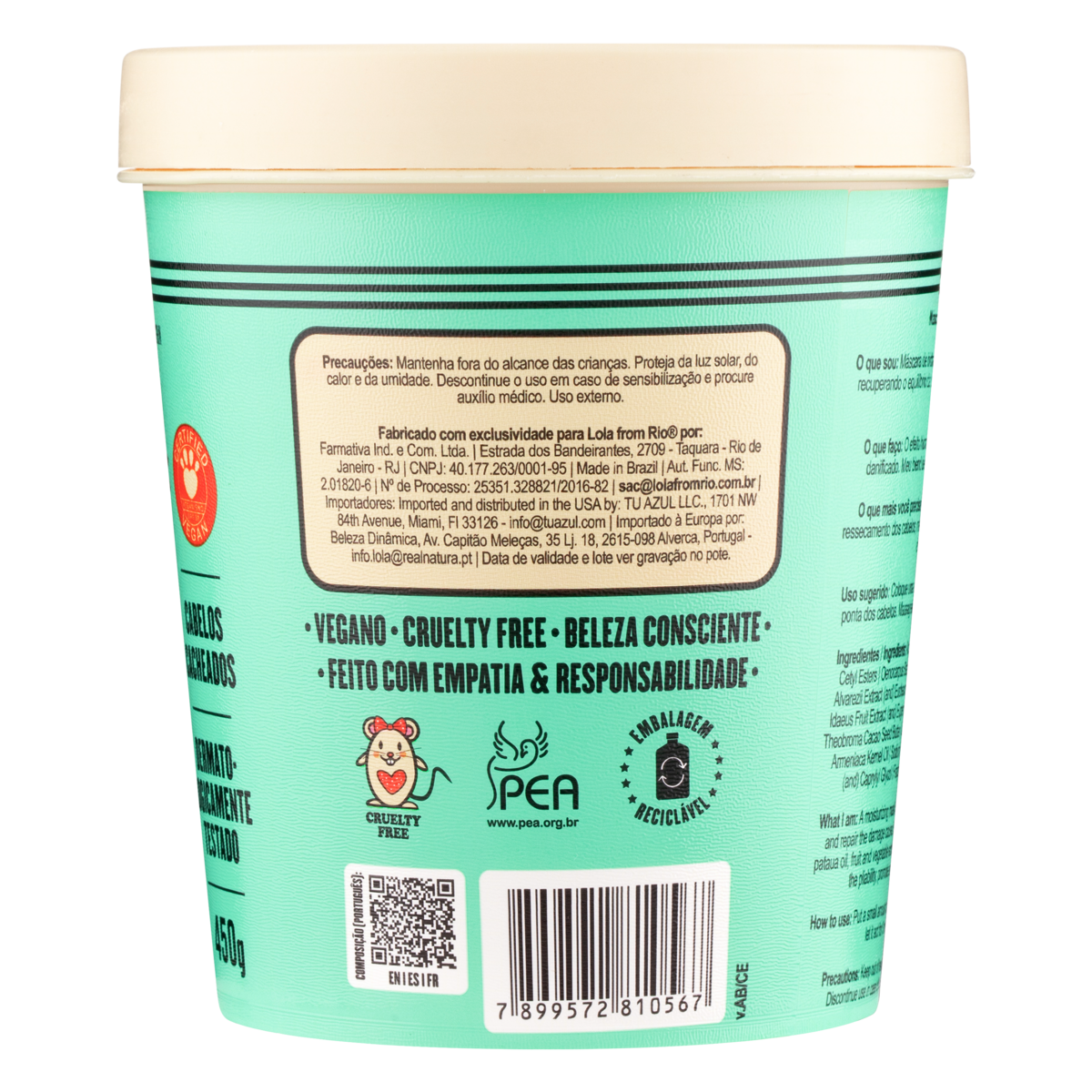 Lola Cosmetics Meu Cacho Minha Vida - Máscara Hidratante 450g