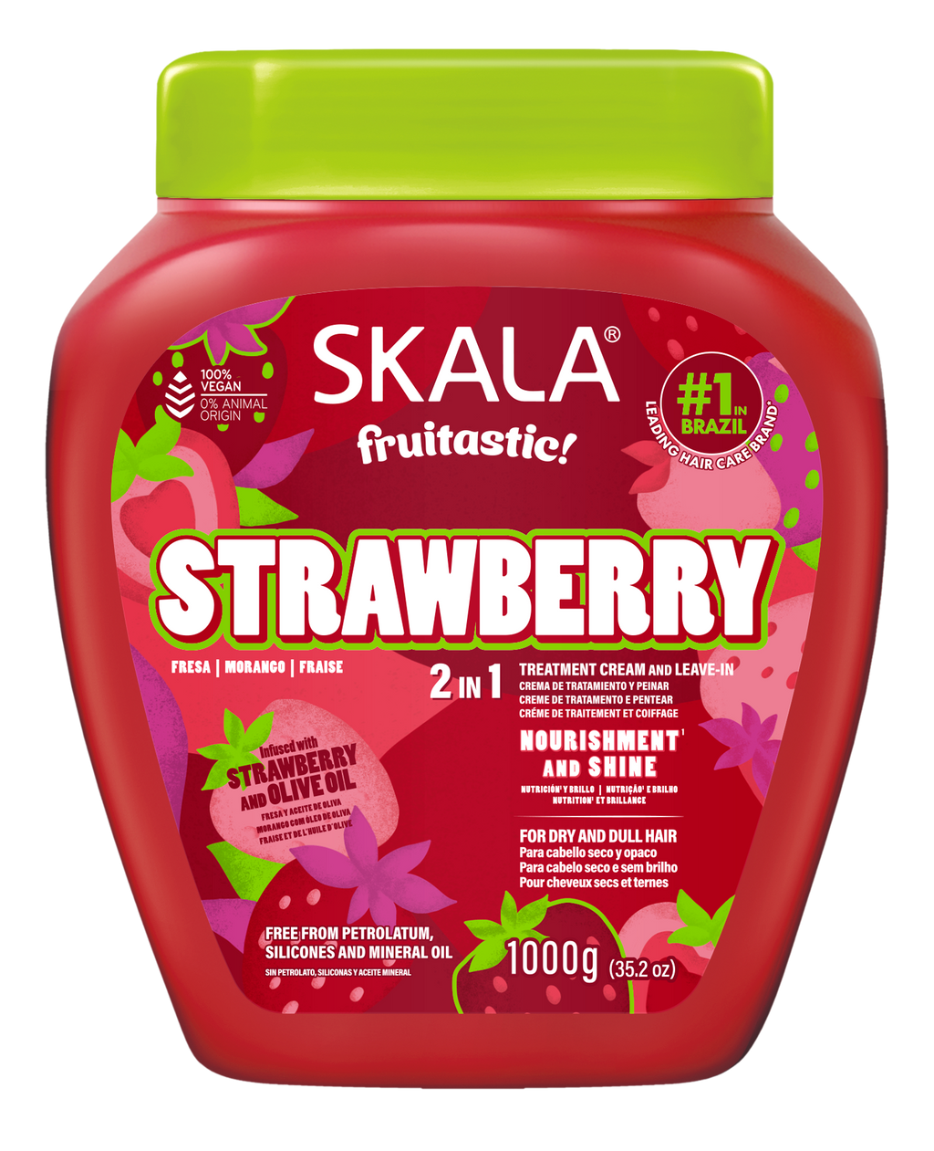 Skala Creme Condicionador Morango Frutastica 1000ml 2em1