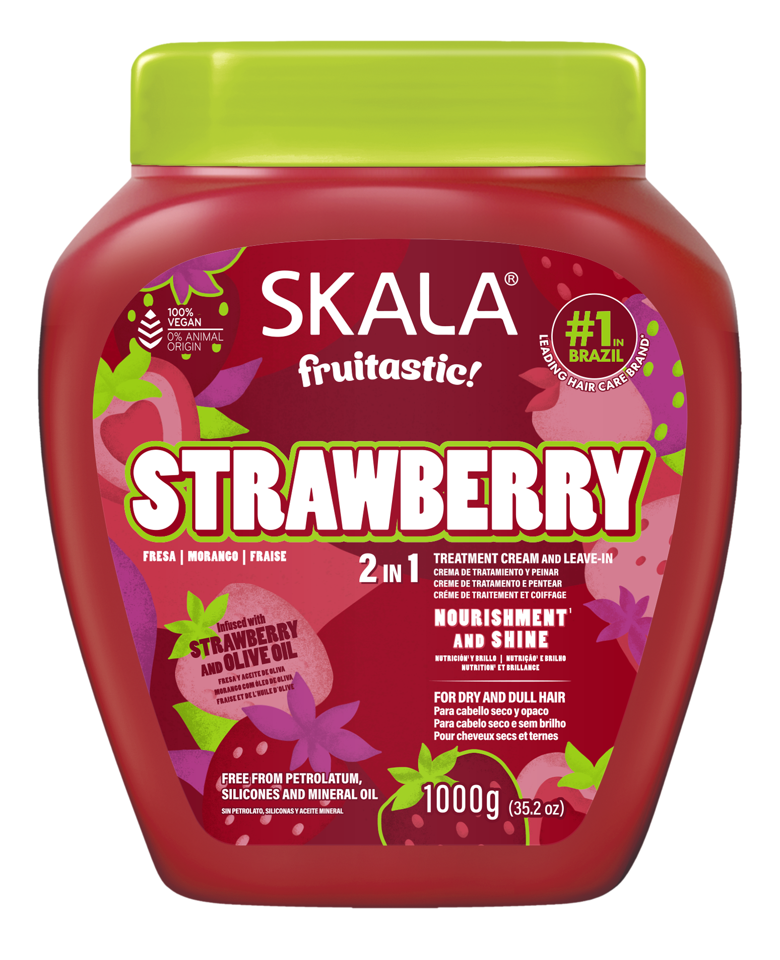 Skala Creme Condicionador Morango Frutastica 1000ml 2em1