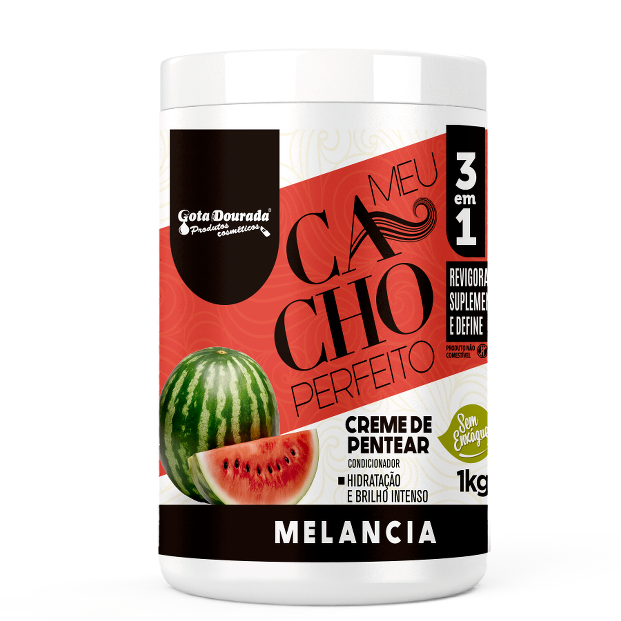 Gota Dourada Creme para Pentear Meu Cacho Perfeito Melancia 1kg