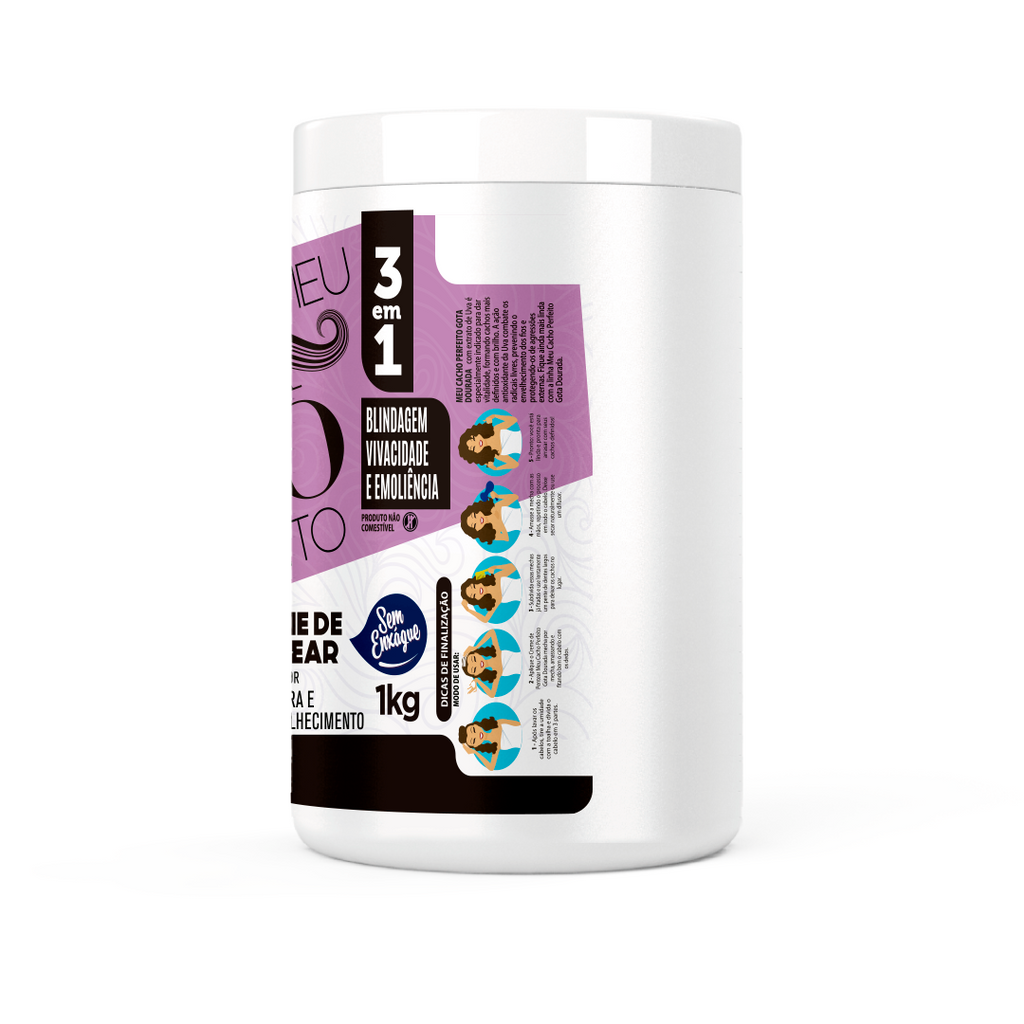 Gota Dourada Creme para Pentear Meu Cacho Perfeito Uva 1kg