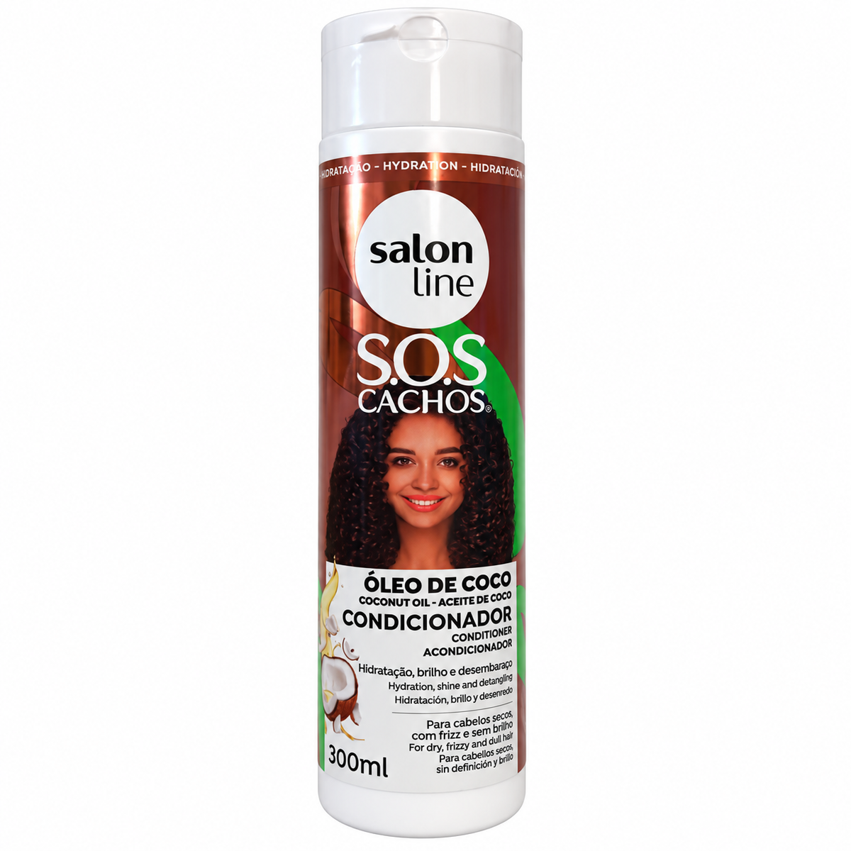 Salon Line SOS Cachos Condicionador Óleo de Coco 300 ml, fronte