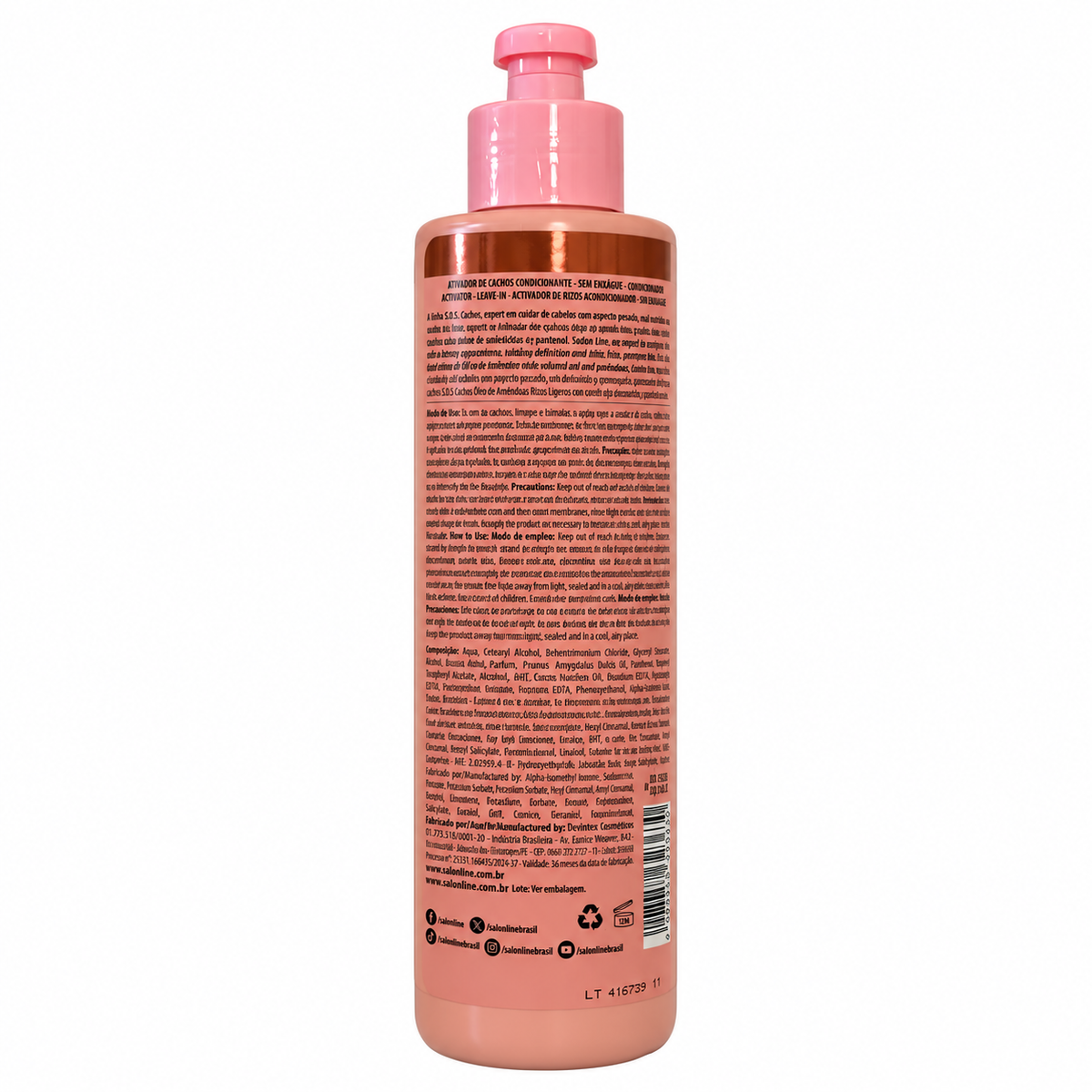 Salon Line SOS Cachos Ativador Óleo de Amêndoas Cachos Leves 300 ml, retro