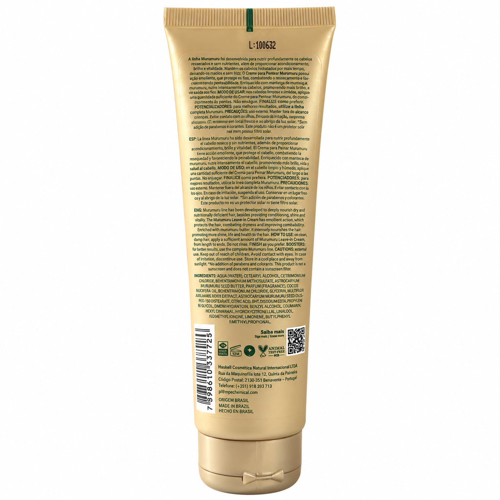 Haskell Murumuru Creme para Pentear Leave-in 150g, confezione retro