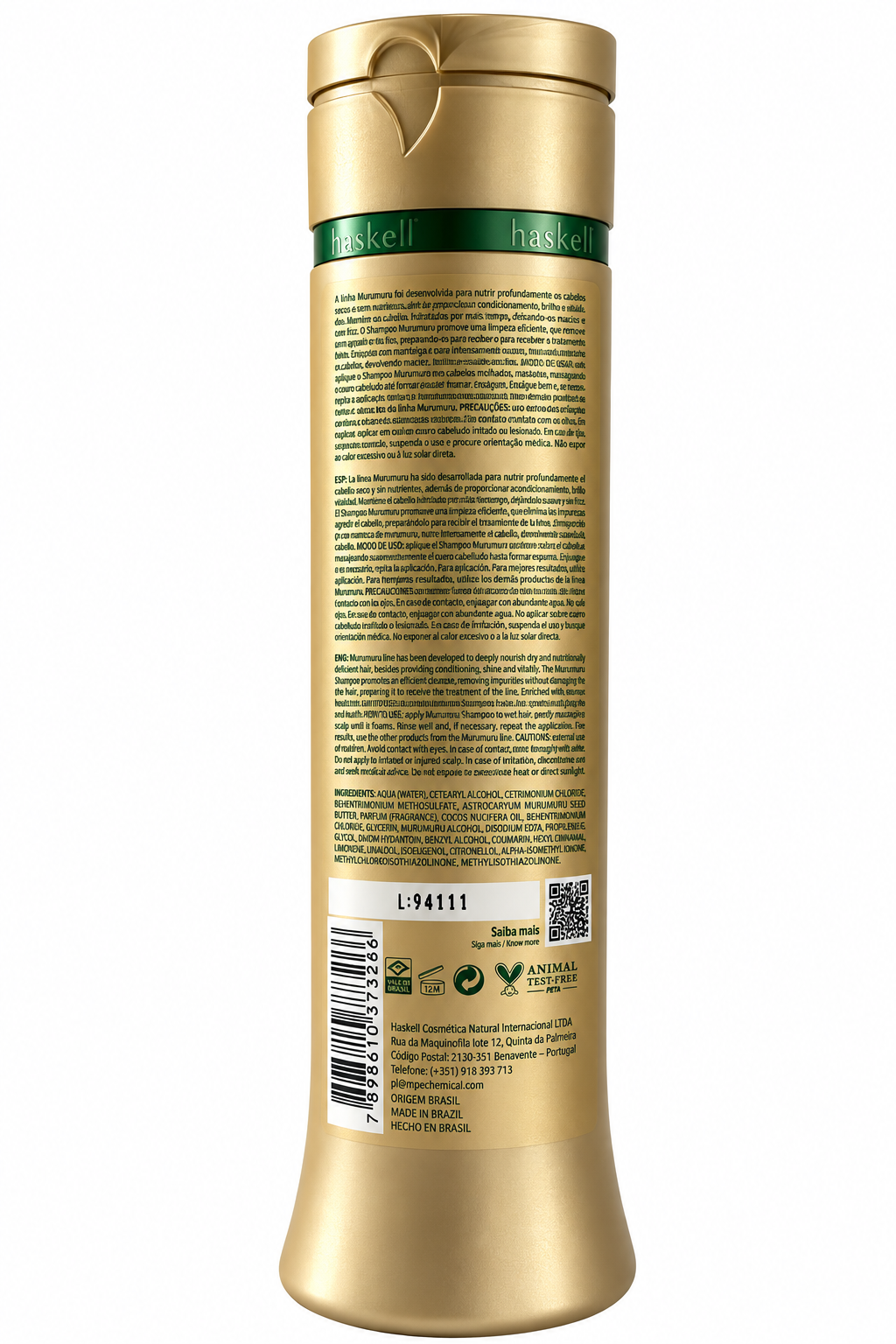 Haskell Murumuru Shampoo 300ml, confezione retro