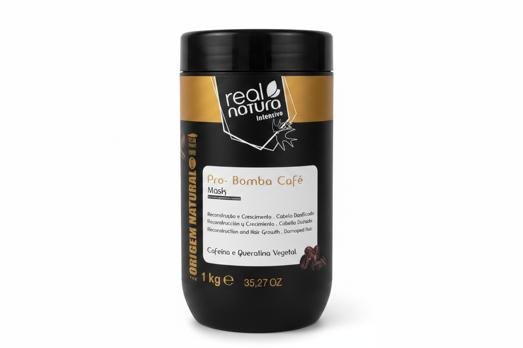 Real Natura Máscara Sem Sal Pro-Reparação Bomba Café 1kg - fronte