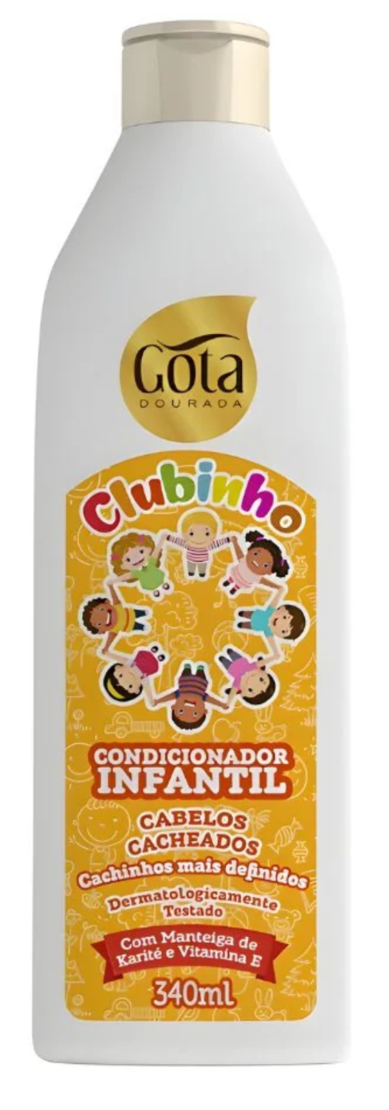 Gota Dourada Clubinho Condicionador Infantil Cabelos Cacheados 340ml