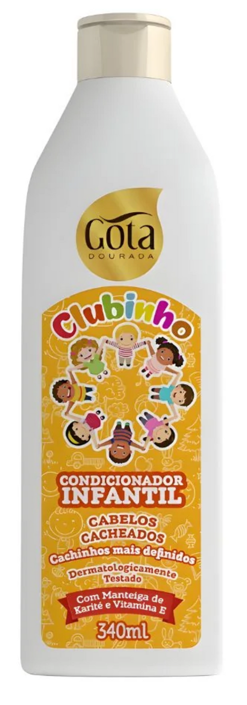 Gota Dourada Clubinho Condicionador Infantil Cabelos Cacheados 340ml