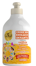 Gota Dourada Clubinho Creme Sem Enxágue Infantil Cabelos Cacheados 300ml