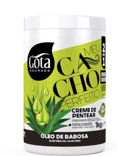 Gota Dourada Meu Cacho Perfeito Creme de Pentear Óleo de Babosa Aloe Vera 2em1 1kg